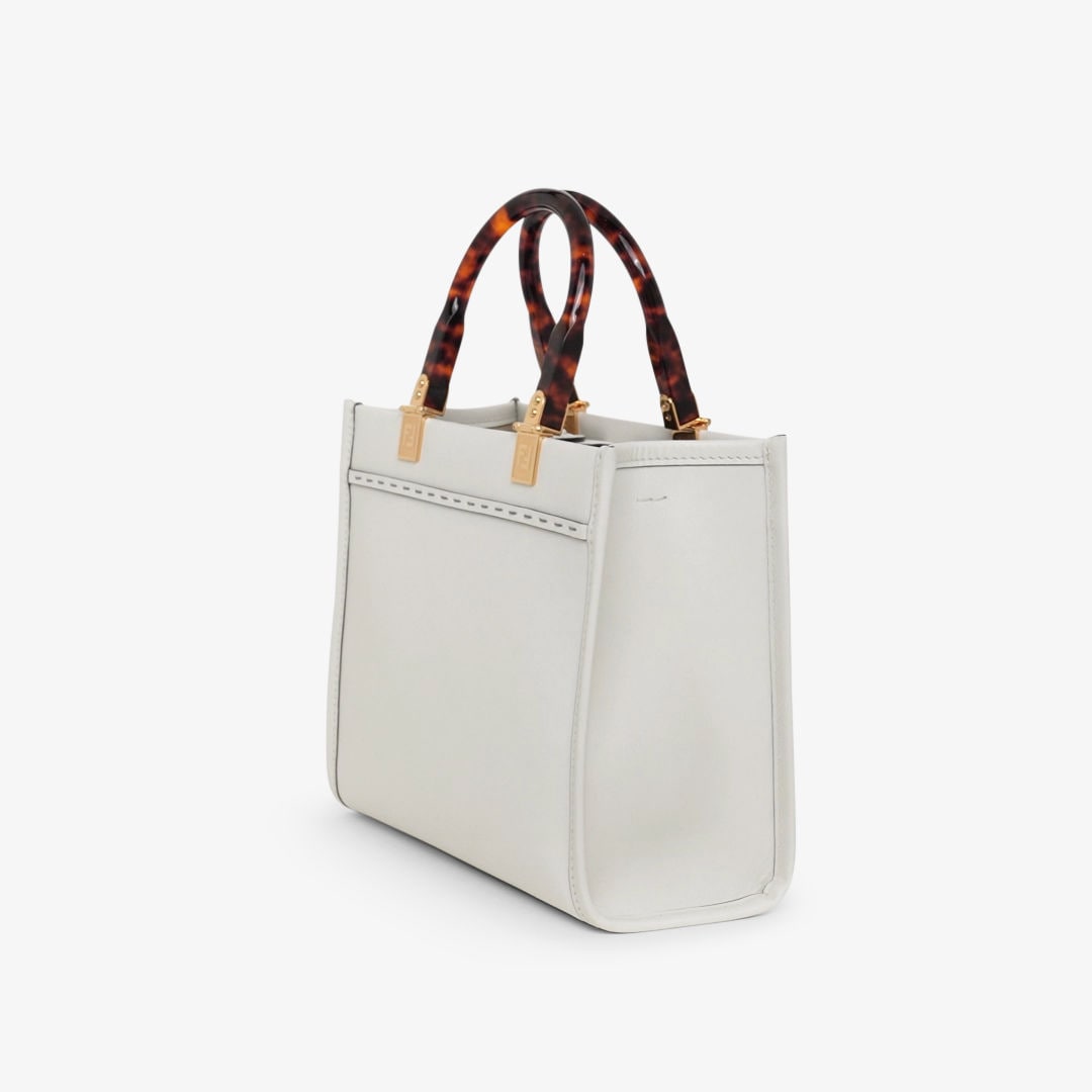 Fendi Sunshine Small - White leather shopper | Fendi