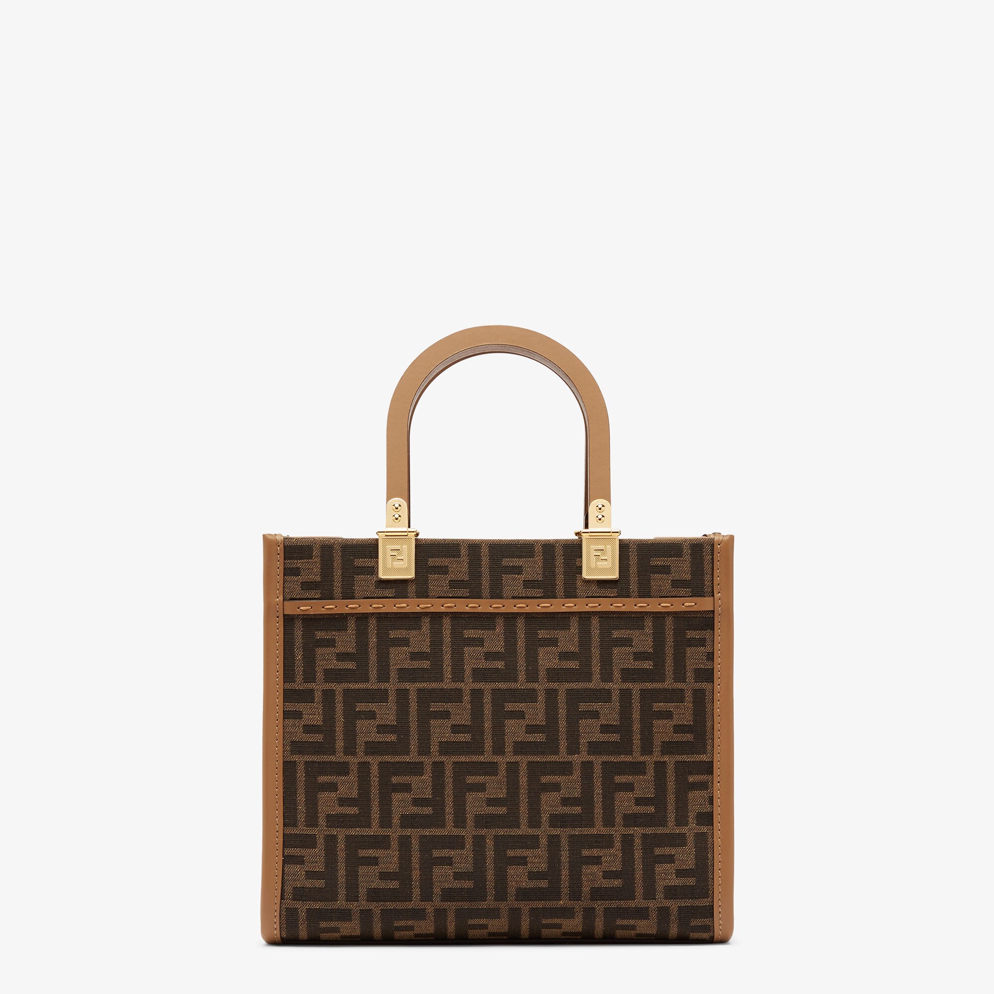 Fendi Sunshine SmallBrown FF jacquard fabric bag