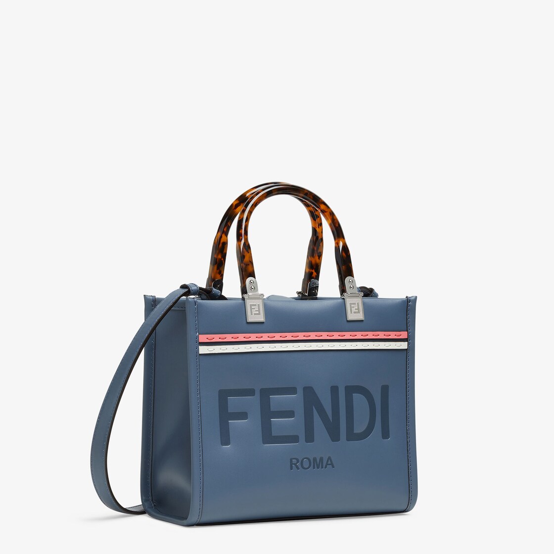 FENDI Sunshine小号手袋皮革蓝色| Fendi