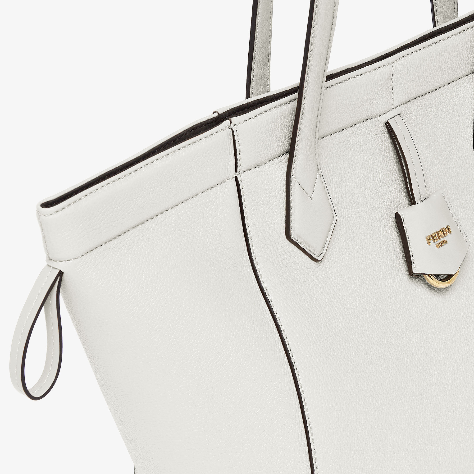 Fendi Origami Medium White leather bag that can be transformed Fendi