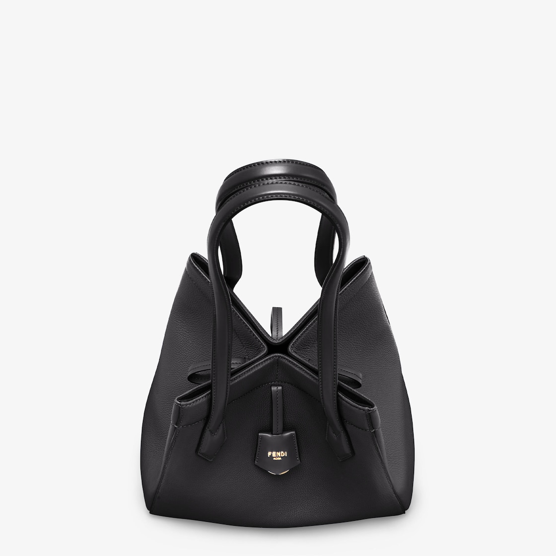 Fendi Origami Medium - Black leather bag that can be transformed 