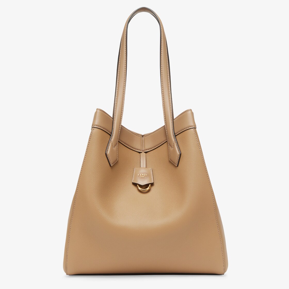 Fendi Origami Large - Sand-colored leather bag that can be transformed