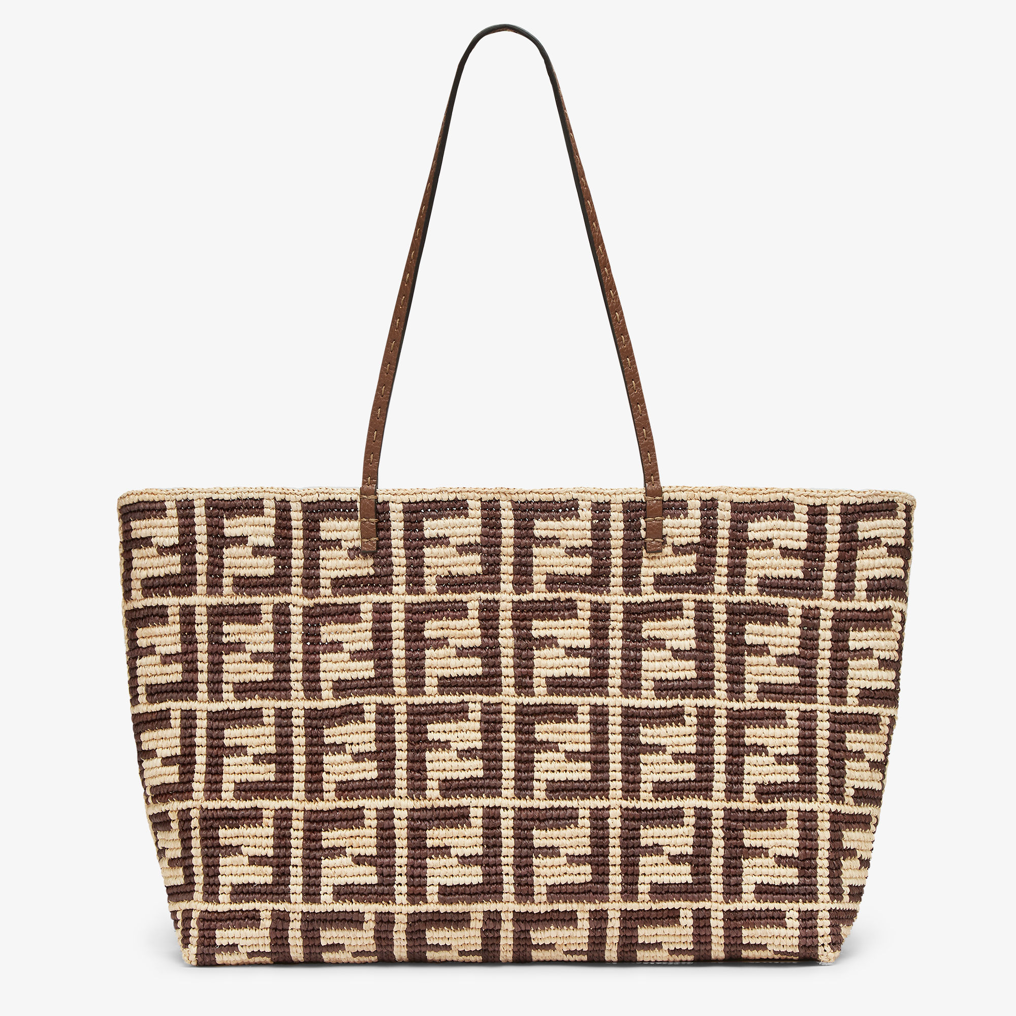 ハンドバッグ FENDI EMBROIDERED RAFFIA MINI ROLL HANDBAG Fendi Embroidered Raffia Mini Roll Handbag in Natural | Lyst