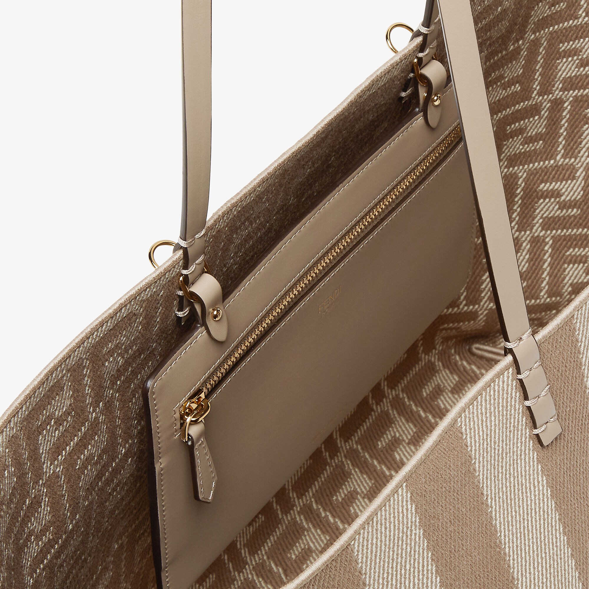 ■FENDI■ Large Roll Reversible Shopper Bag Dove Grey 8BH425 Roll Large Fabric Gray | Fendi