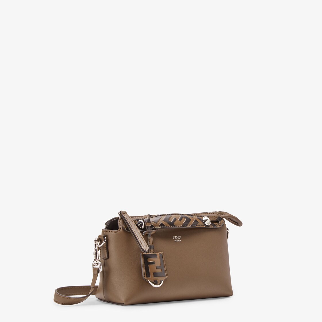 Fendi By The Way Small Crossbody Boston Bag in Grey with Ice