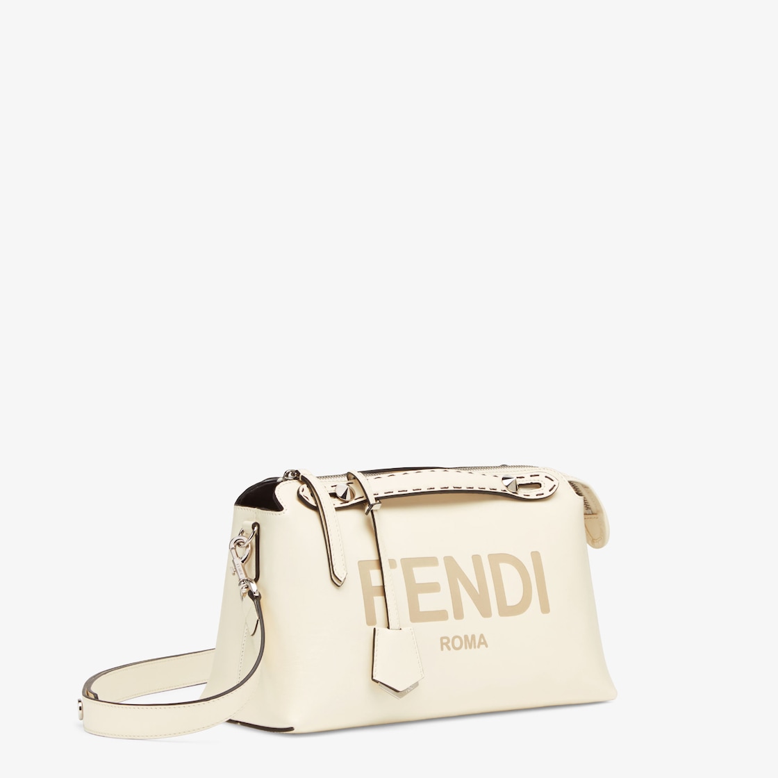 By The Way Medium White leather Boston bag Fendi