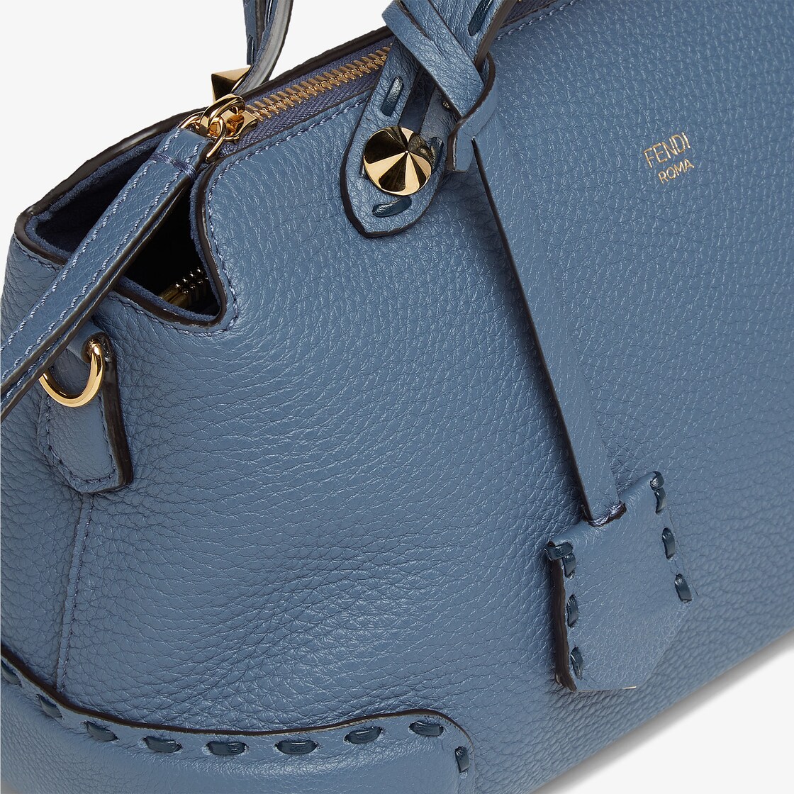 Fendi `by The Way Medium` Leather Boston Bag in Blue