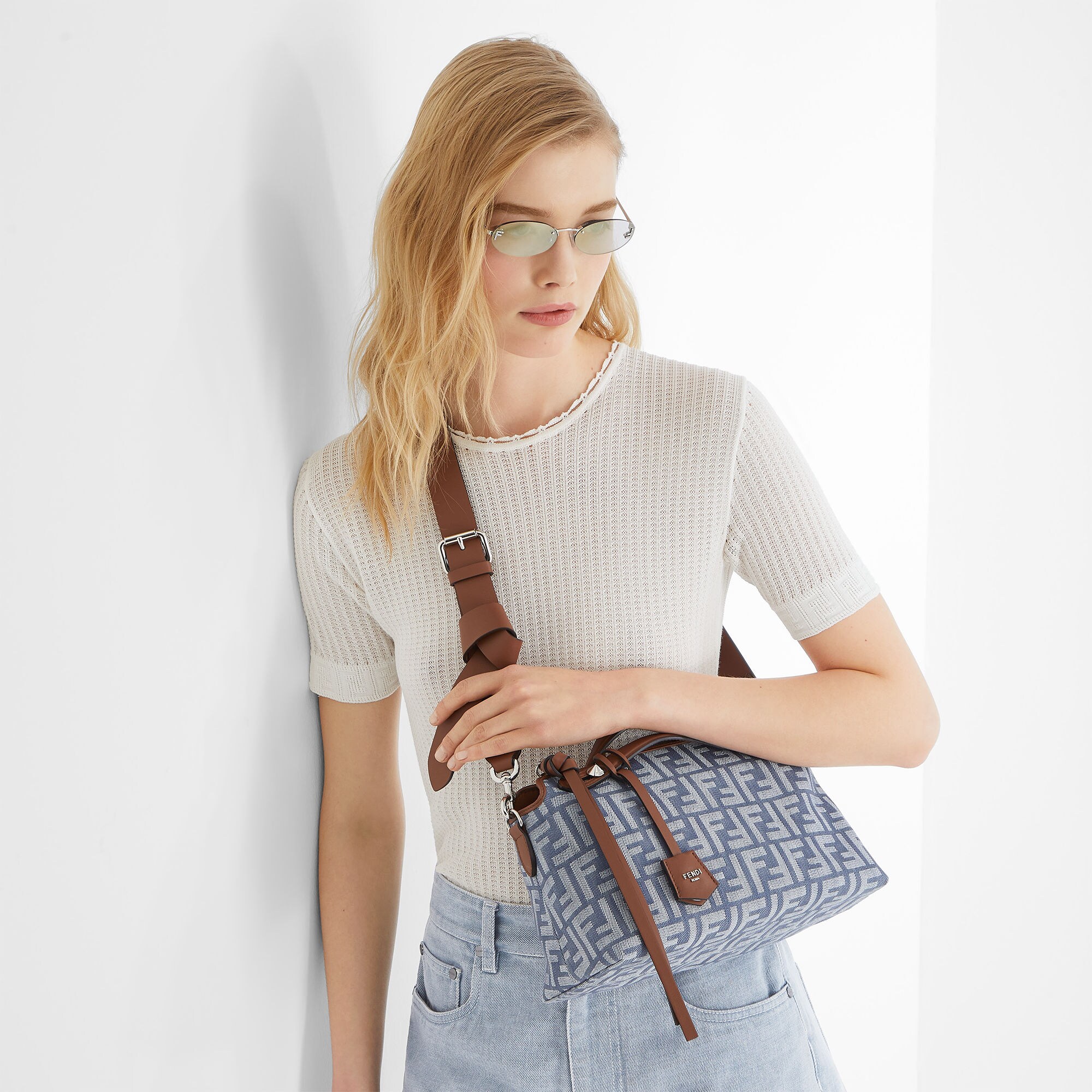 ショルダーバッグ・ポシェット FENDI By The Way Soft Medium FF Jacquard denim crossbody bag 25a-fendi-