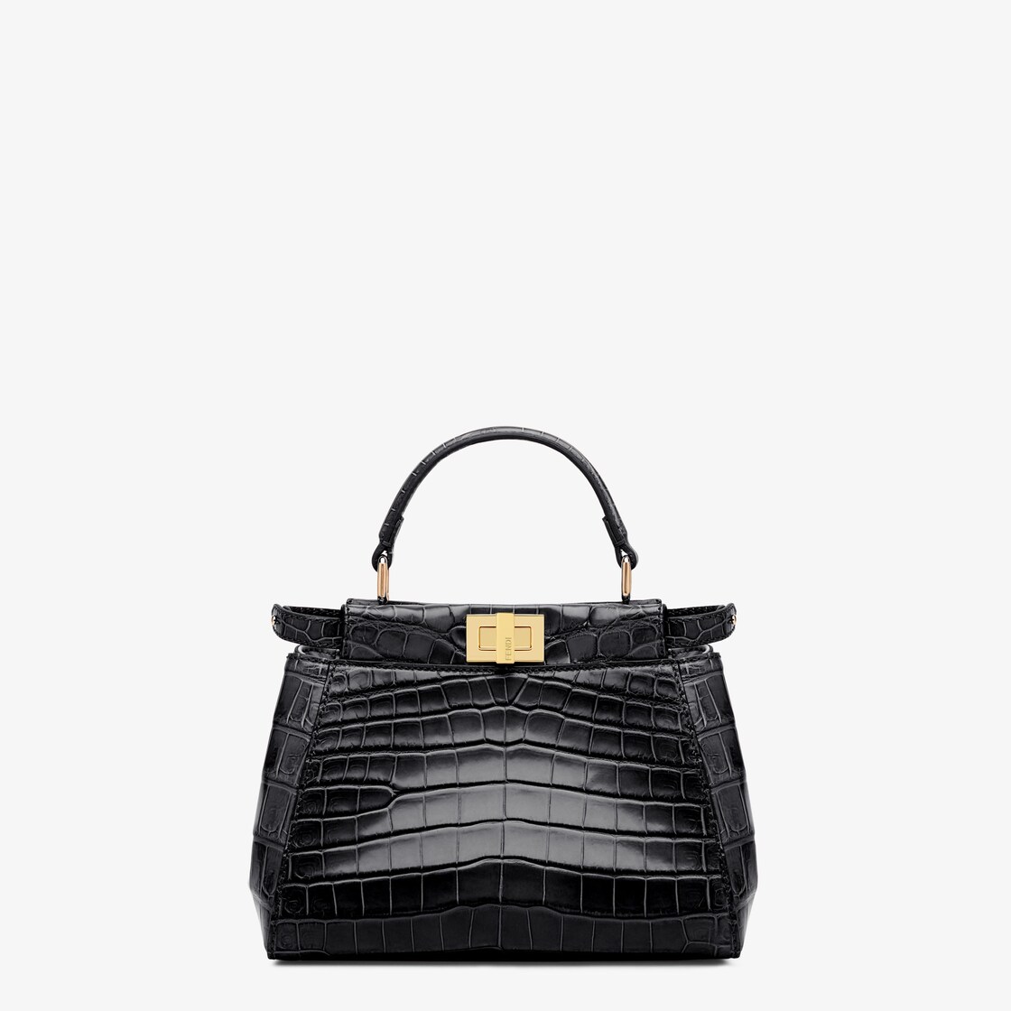 ピーカブー スモール - ブラック クロコダイル レザーバッグ | Fendi