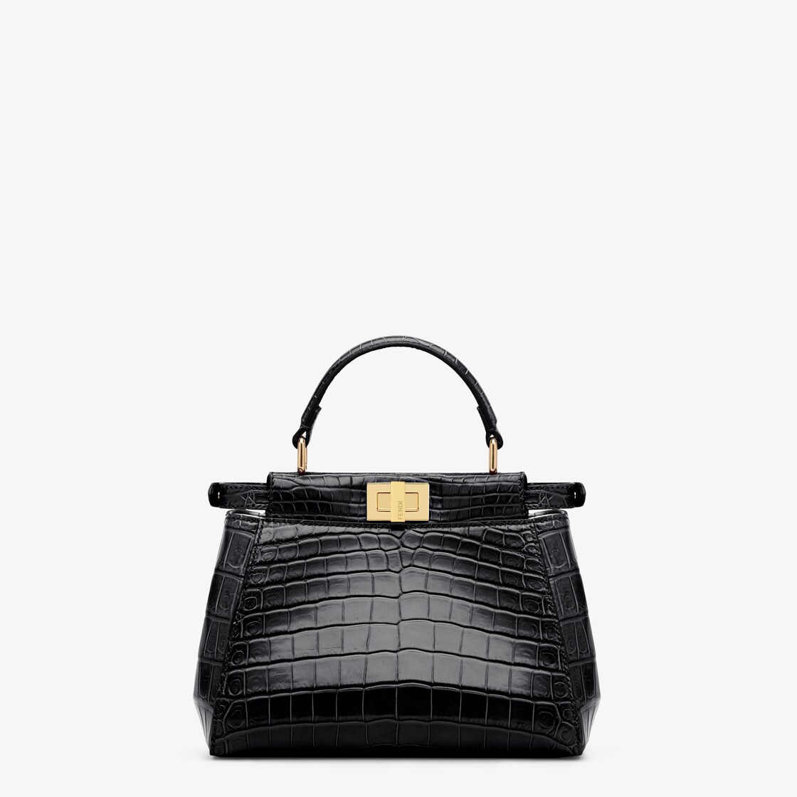 ピーカブー スモール - ブラック クロコダイル レザーバッグ | Fendi