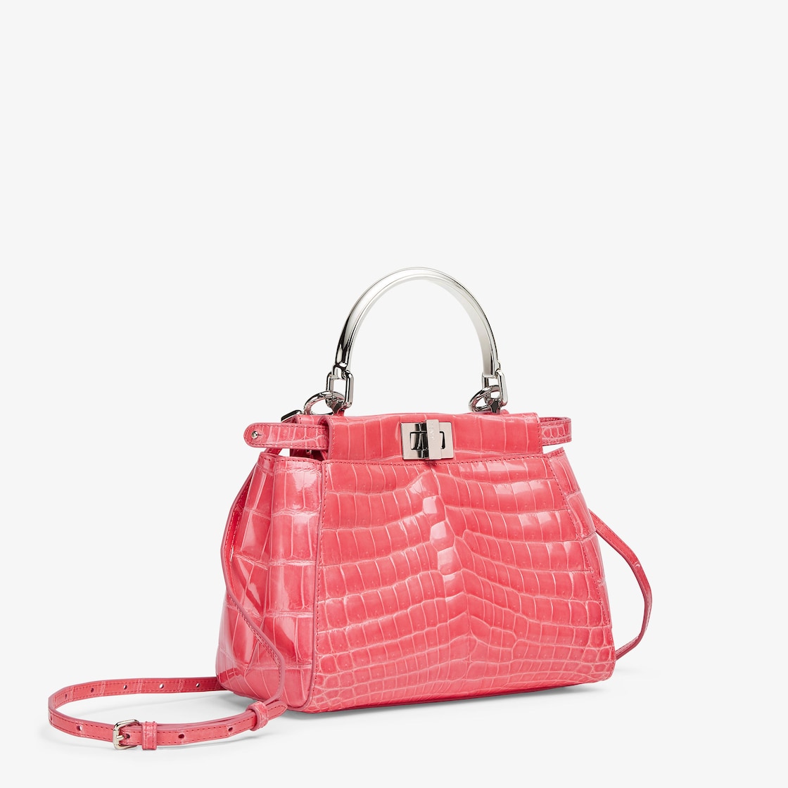 Peekaboo Mini Pink crocodile leather bag Fendi