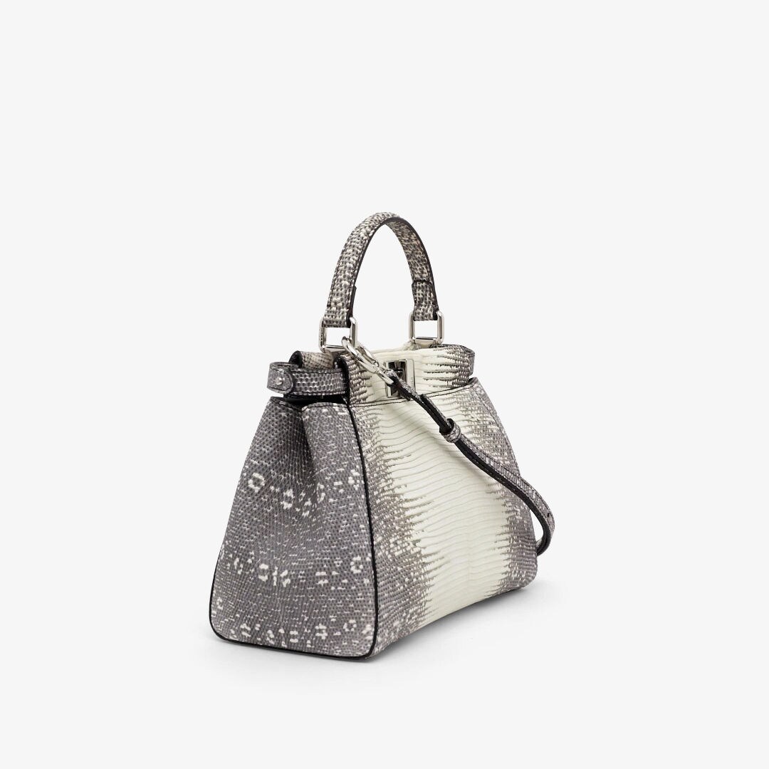 Peekaboo Mini - Gray gradient lizard leather bag | Fendi