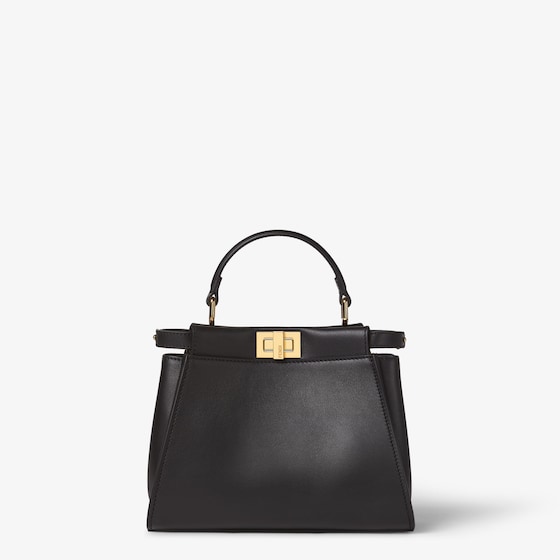 Fendi Iconic small Peekaboo bag made of soft black leather