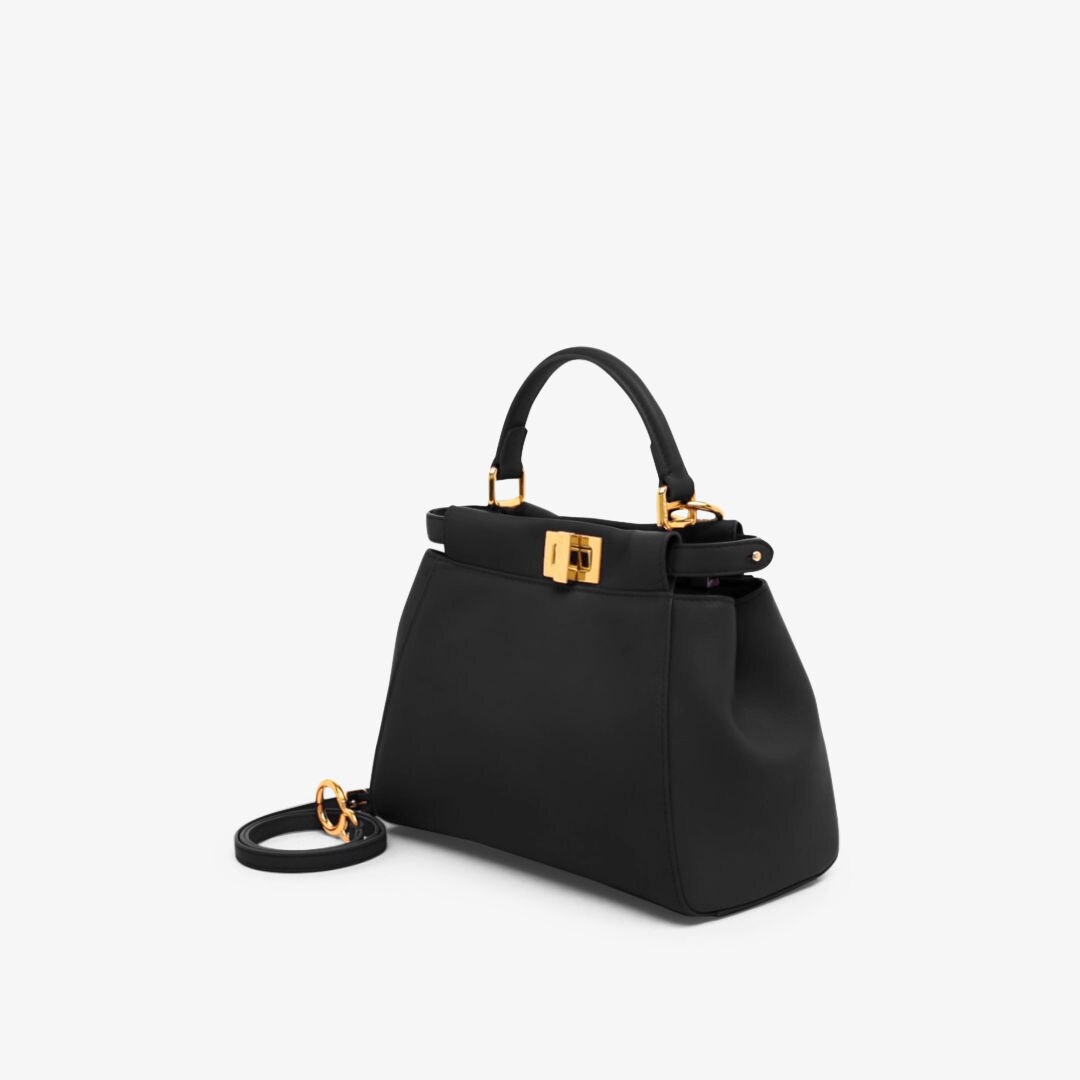 Peekaboo Mini - Black leather bag | Fendi