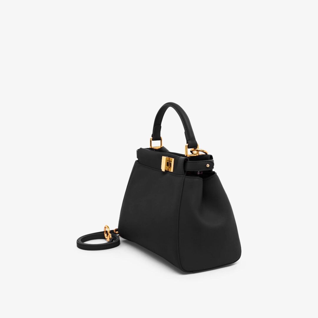 Peekaboo Mini - Black leather bag | Fendi