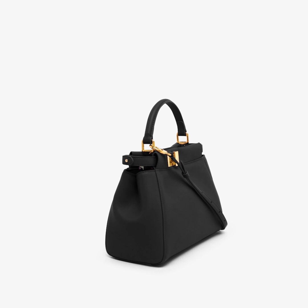 Peekaboo Mini - Black leather bag | Fendi