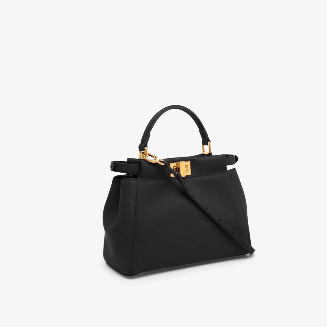 Peekaboo Mini - Black leather bag | Fendi