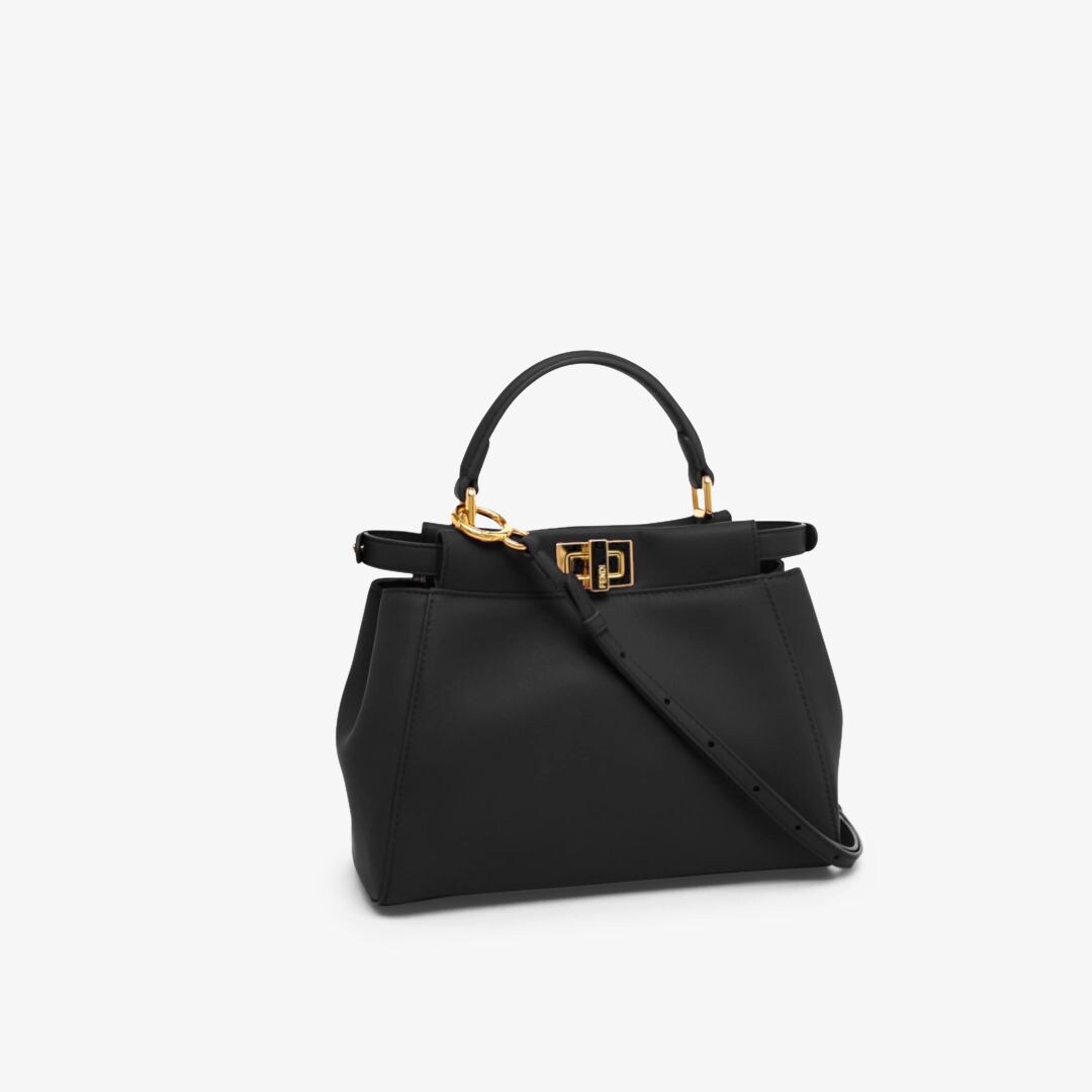 Peekaboo Mini - Black leather bag | Fendi