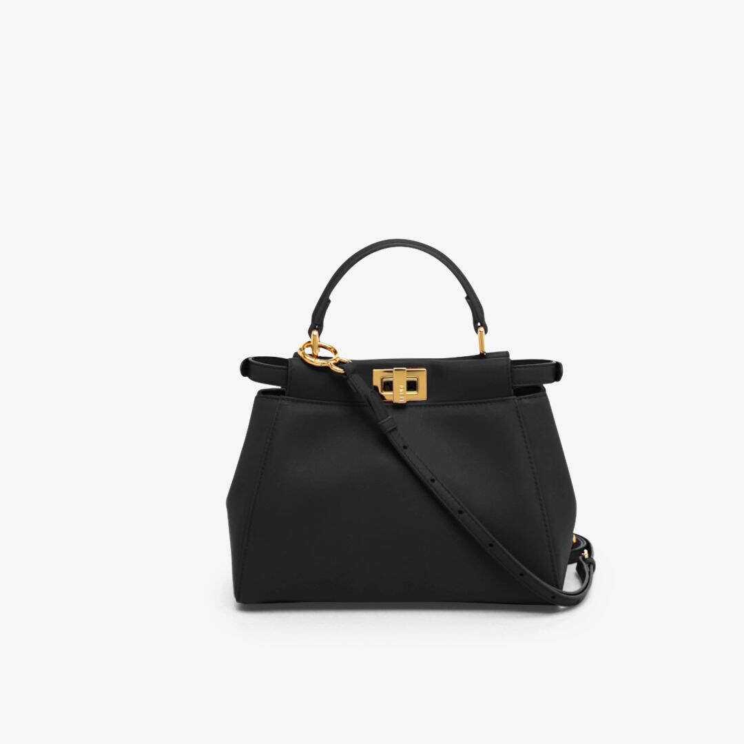 Peekaboo Mini - Black leather bag | Fendi