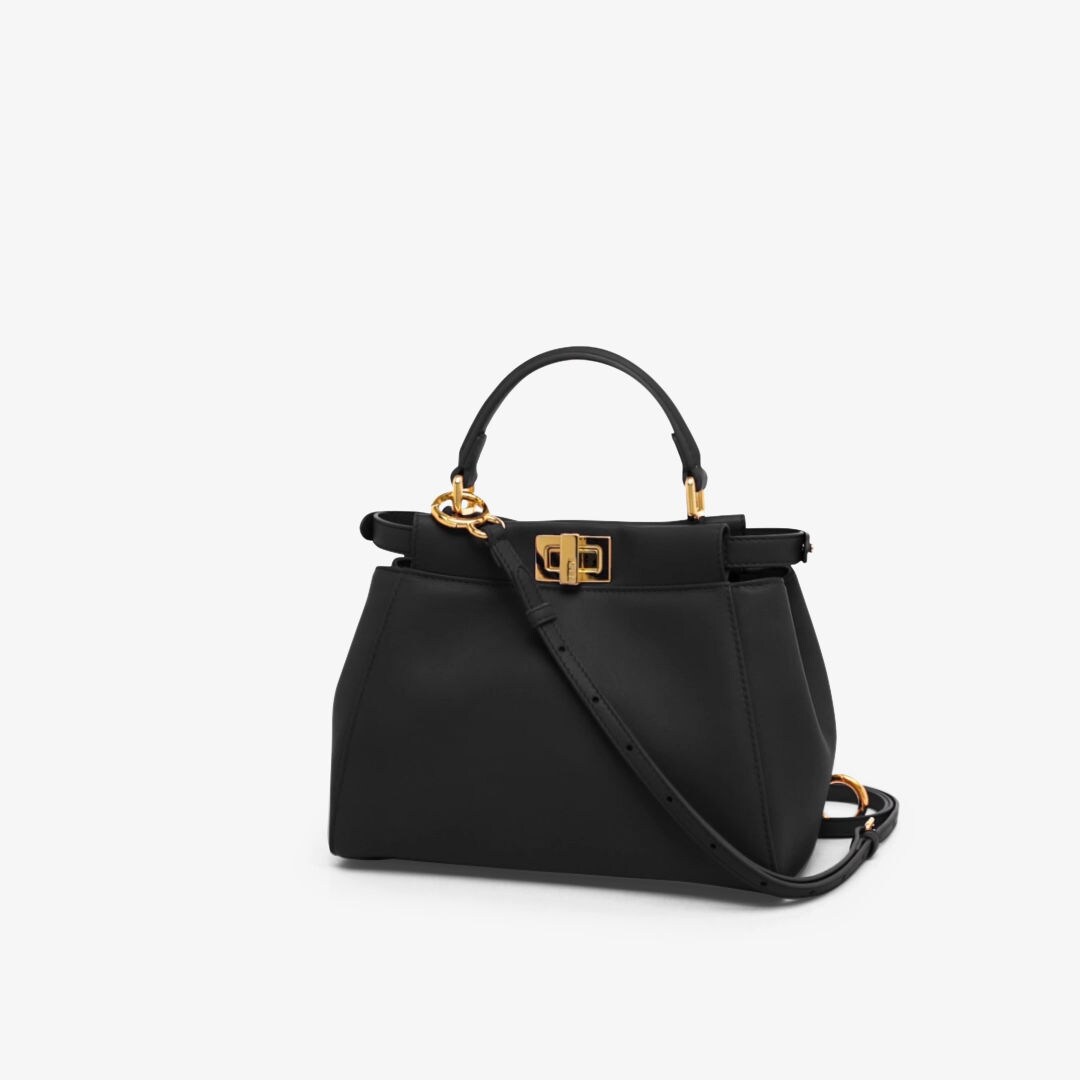 Peekaboo Mini - Black leather bag | Fendi