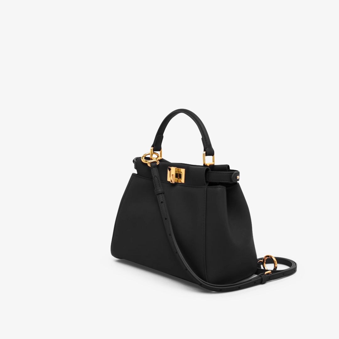 Peekaboo Mini - Black leather bag | Fendi