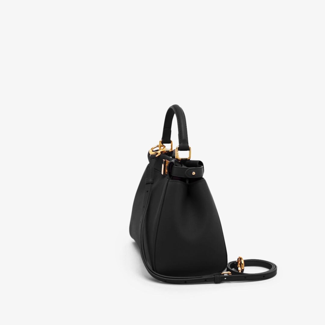 Peekaboo Mini - Black leather bag | Fendi