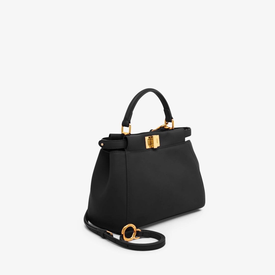 Peekaboo Mini - Black leather bag | Fendi