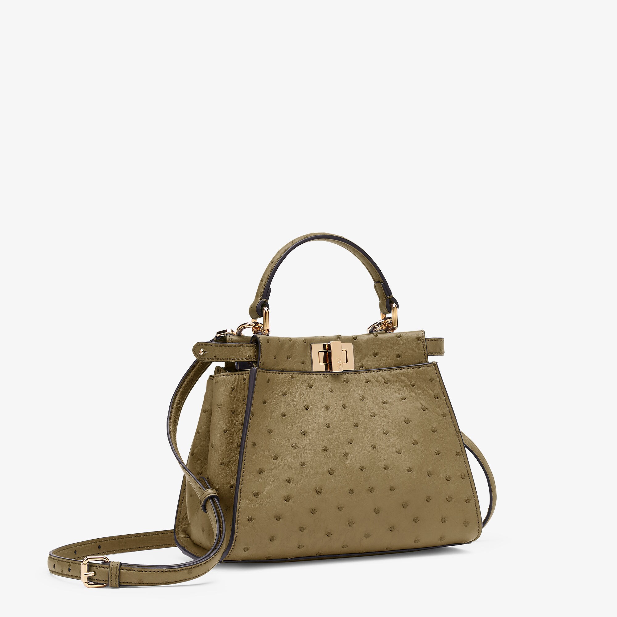 Peekaboo Mini Green ostrich leather bag Fendi