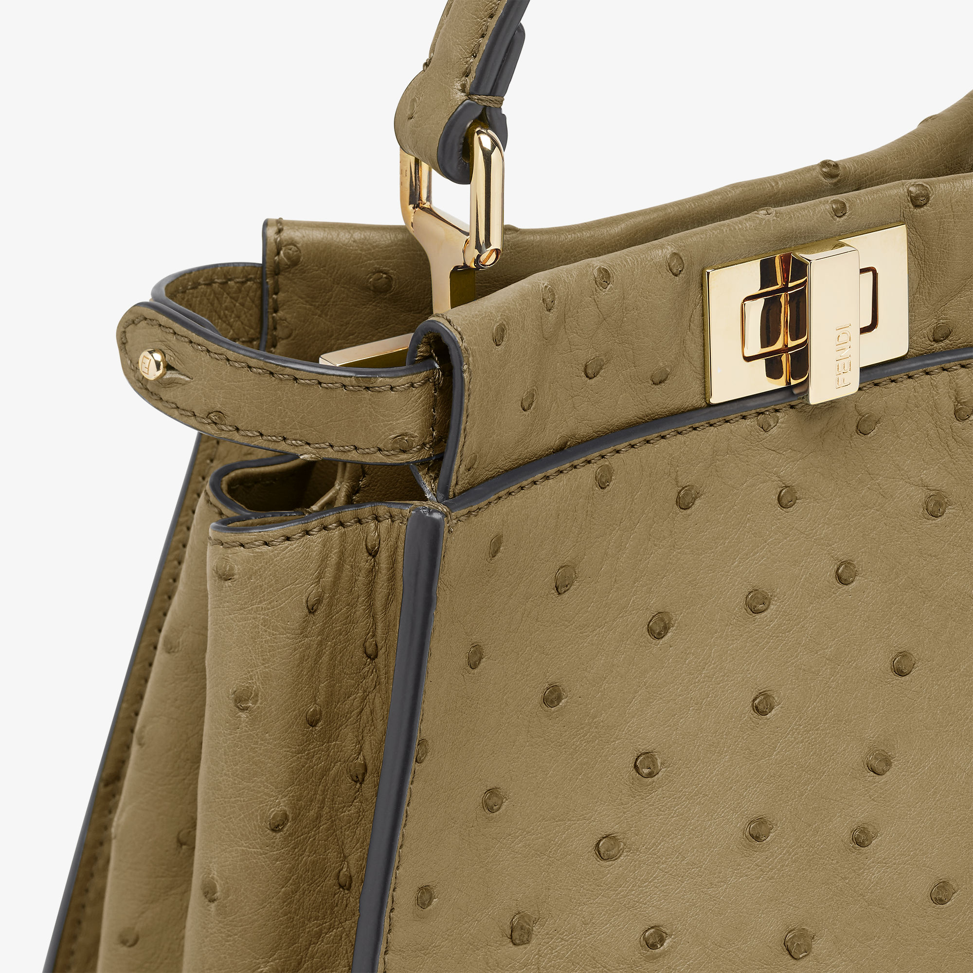 Peekaboo MiniGreen ostrich leather bag