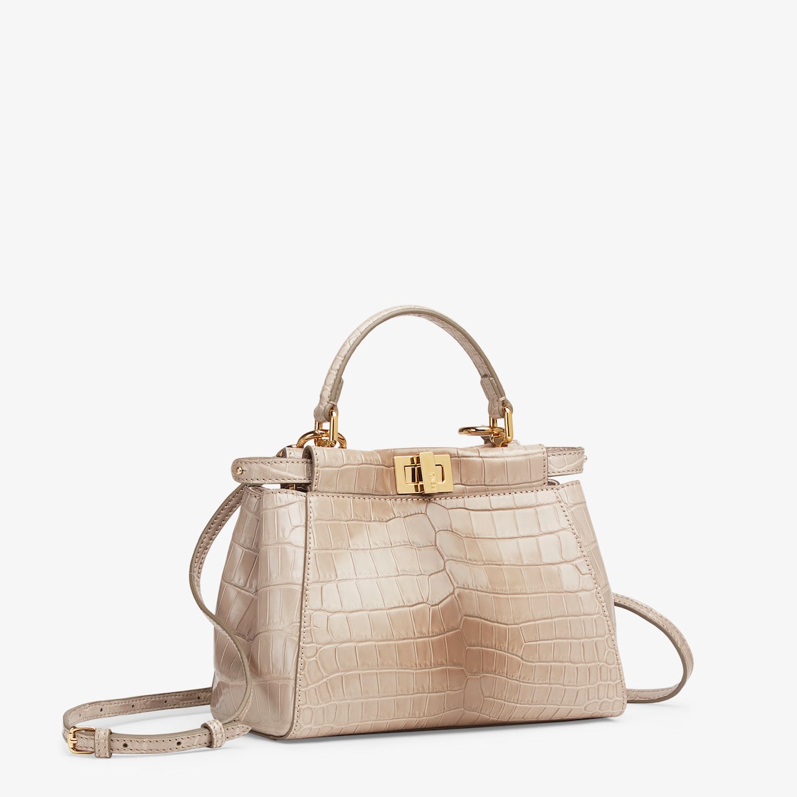 Peekaboo Mini Crocodile Brown Fendi