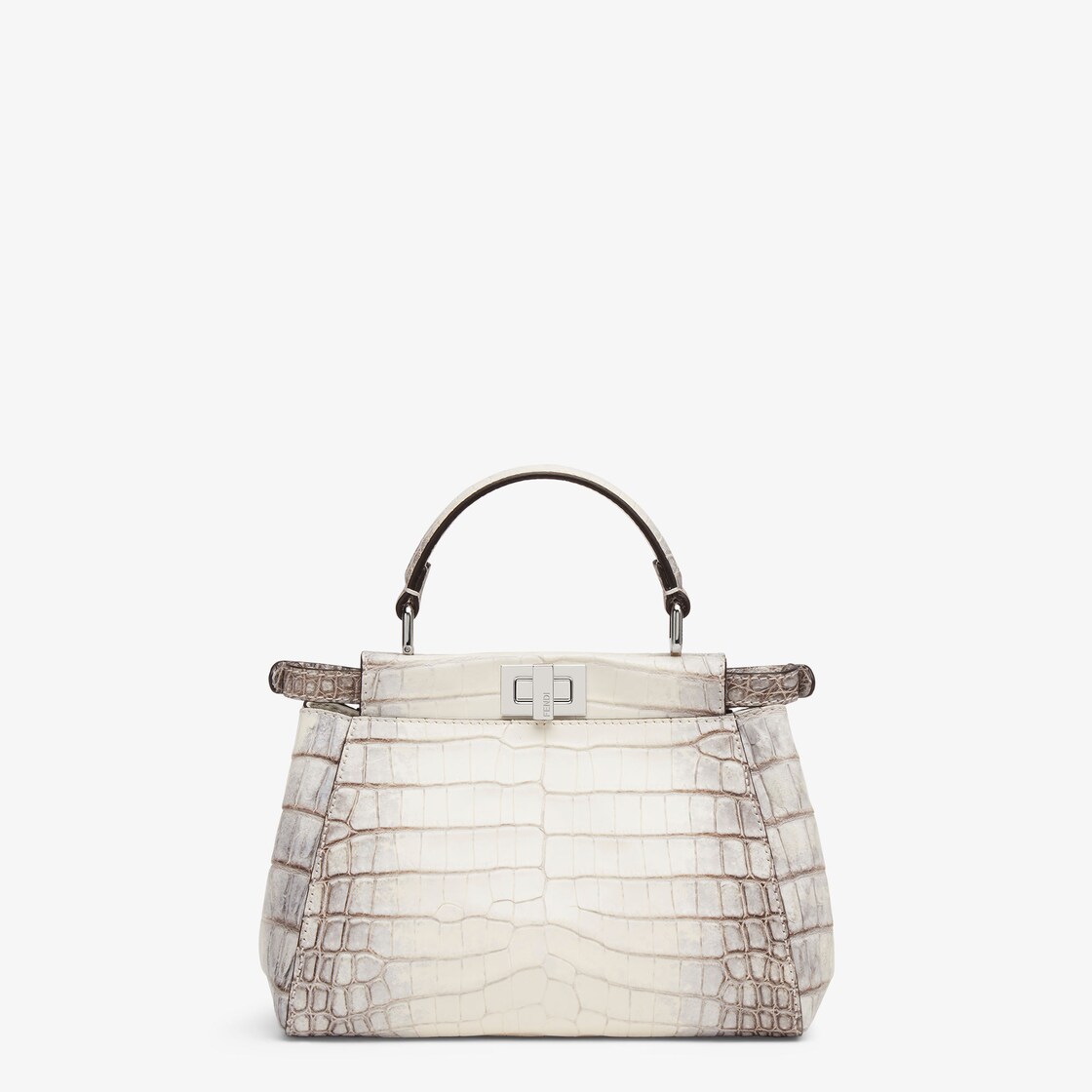 Peekaboo Mini - White crocodile leather bag | Fendi