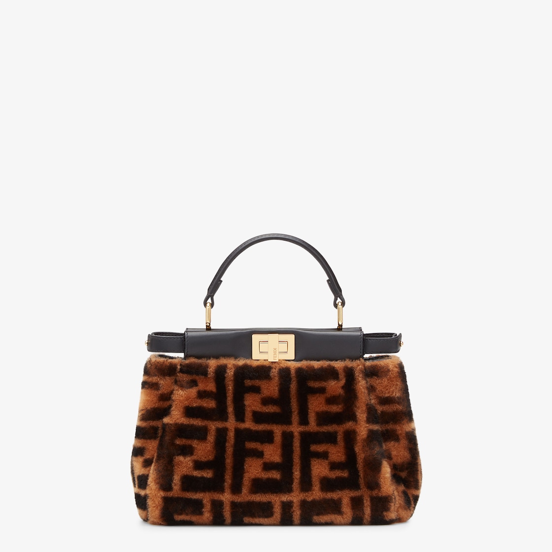 Peekaboo Mini Brown sheepskin bag Fendi