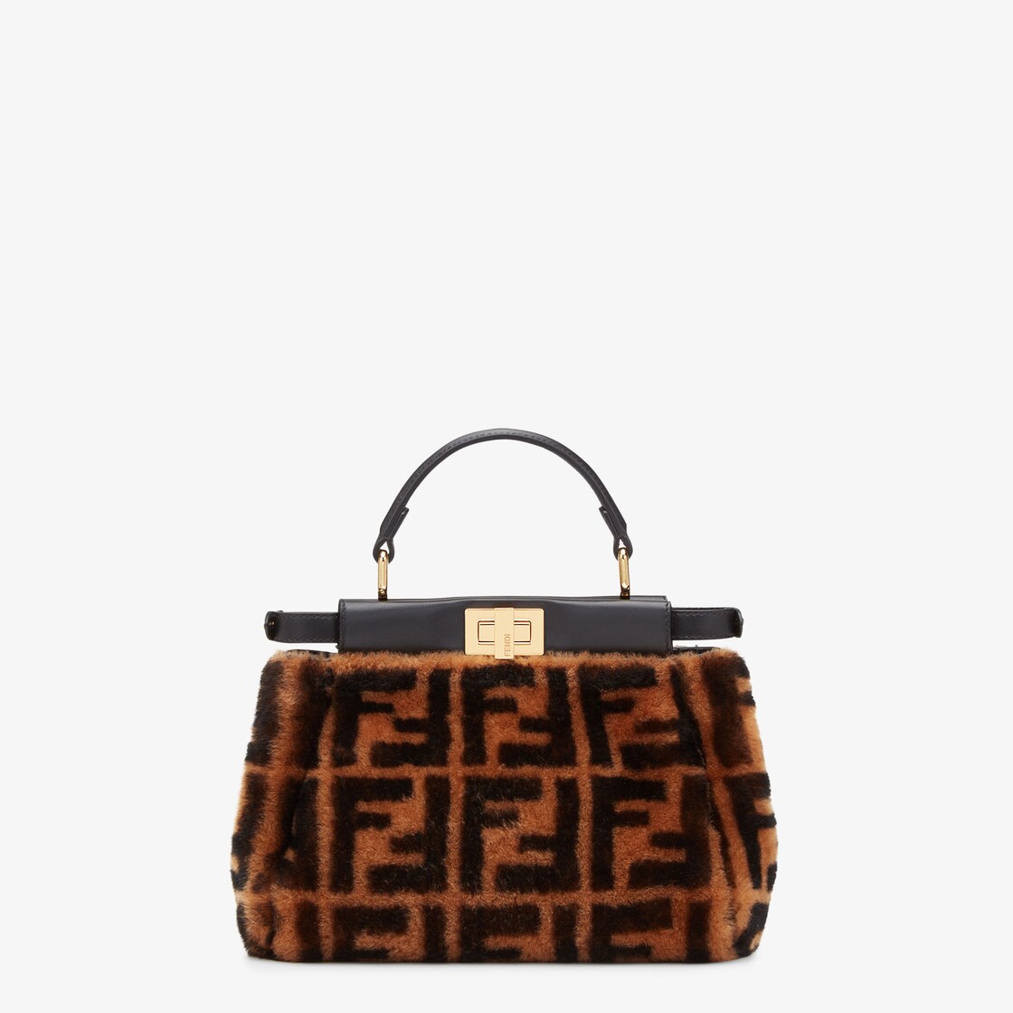 Peekaboo Mini Brown sheepskin bag Fendi