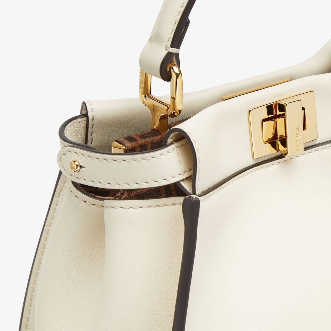 Peekaboo Mini - White leather bag | Fendi