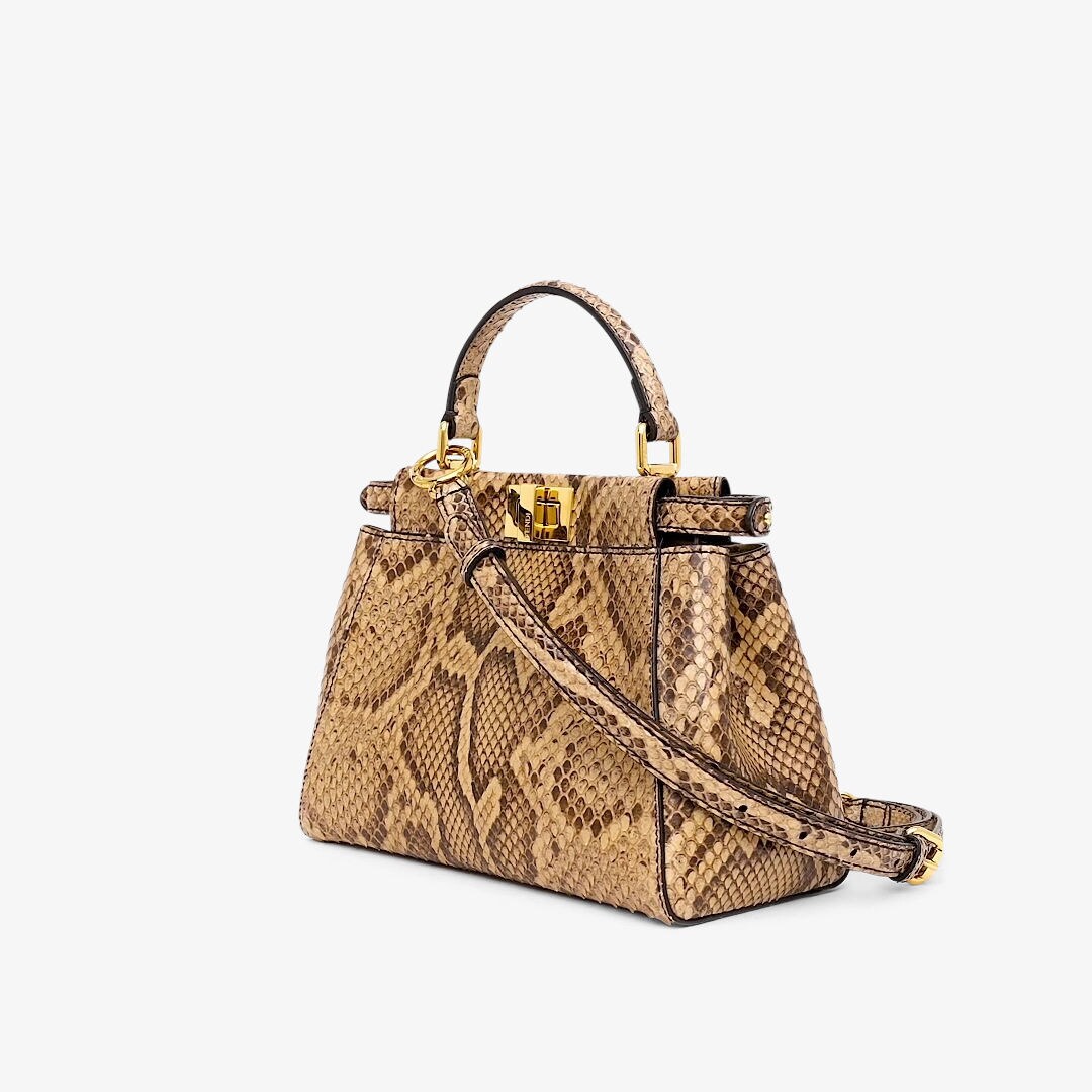 Peekaboo Mini - Beige python leather bag | Fendi