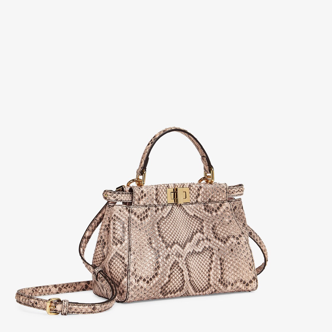 Peekaboo Mini - Pink python leather bag | Fendi