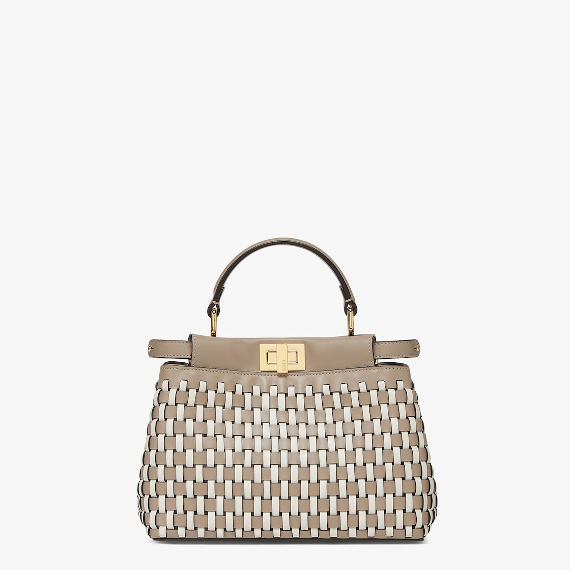 White fendi shop peekaboo bag