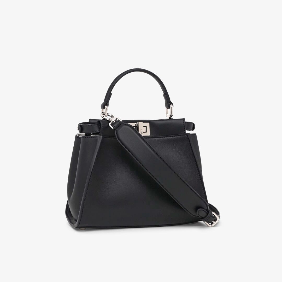 Peekaboo Mini - Black leather bag | Fendi