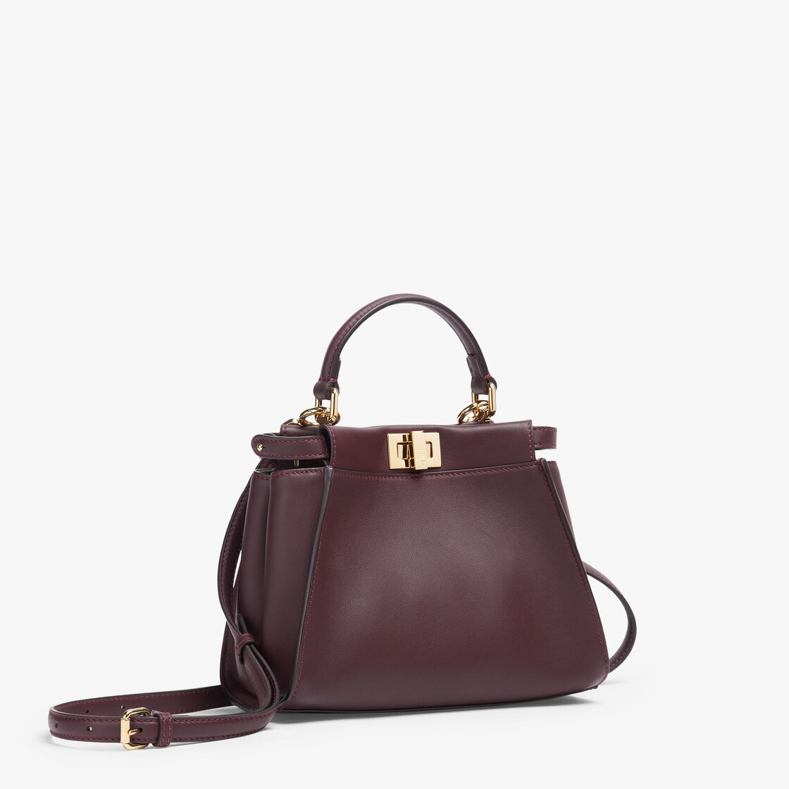 Fendi peekaboo mini shop burgundy