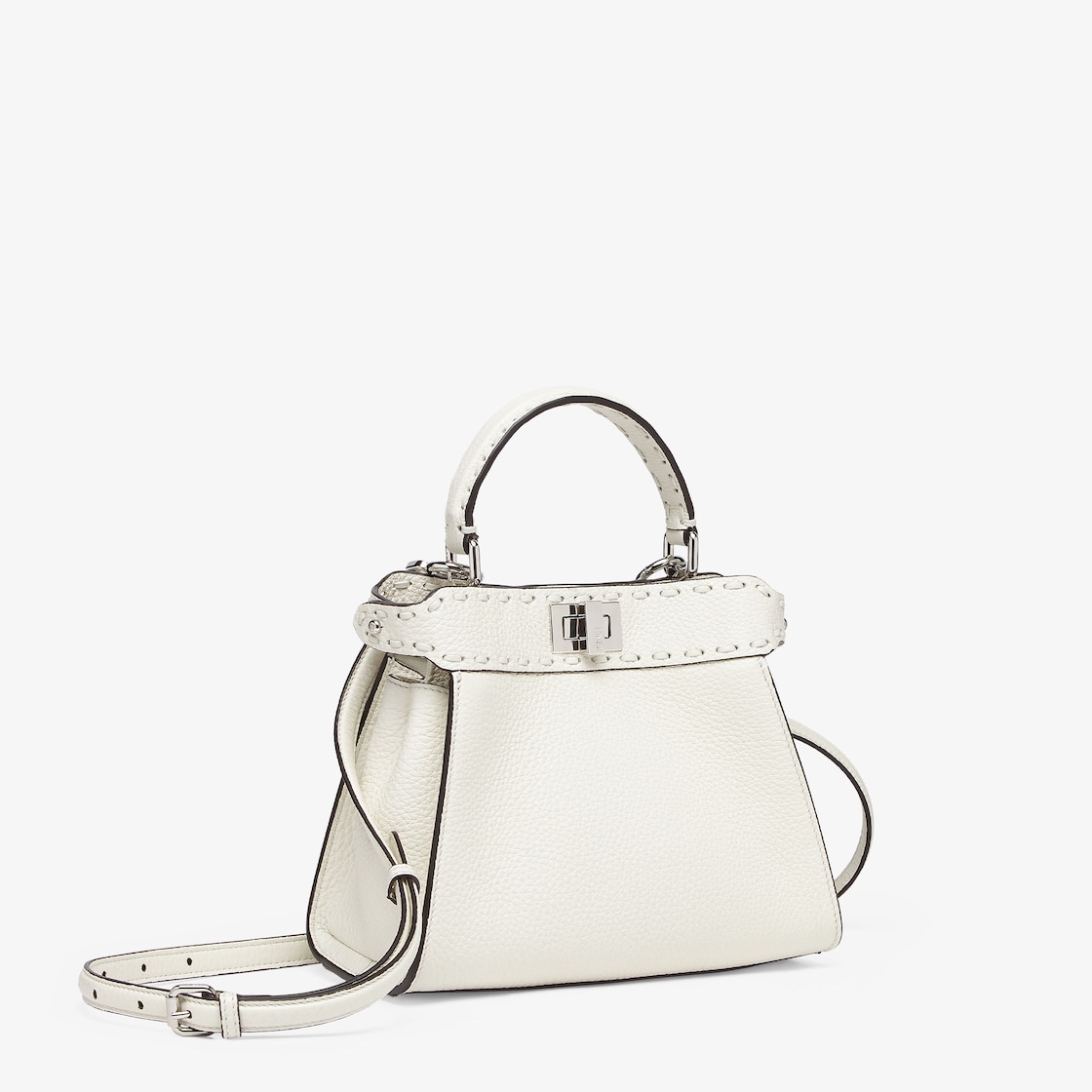 Peekaboo Mini Cuoio Romano leather White - Image 2/5