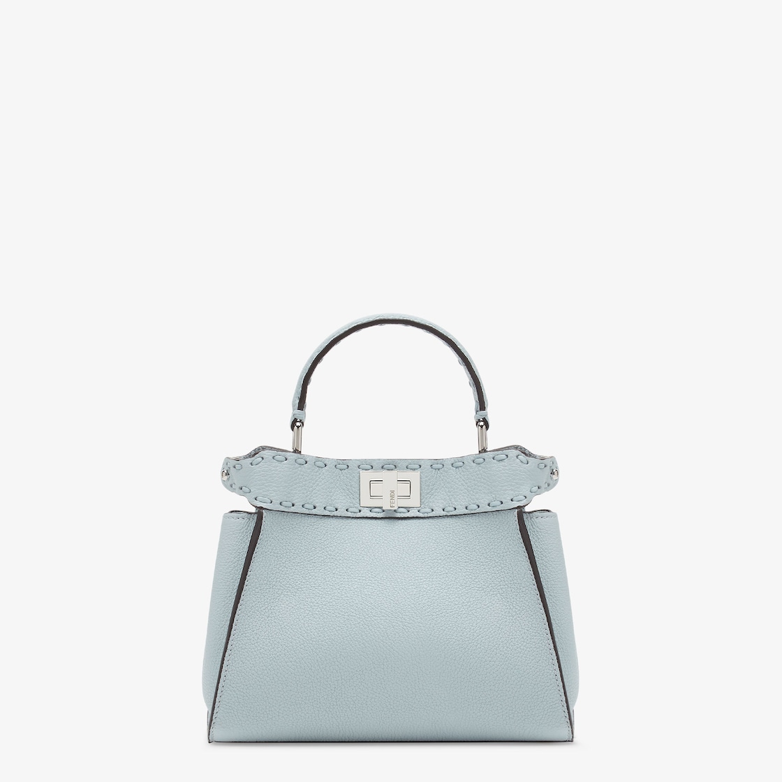 Peekaboo Mini - Light blue Selleria bag with 220 hand-sewn 