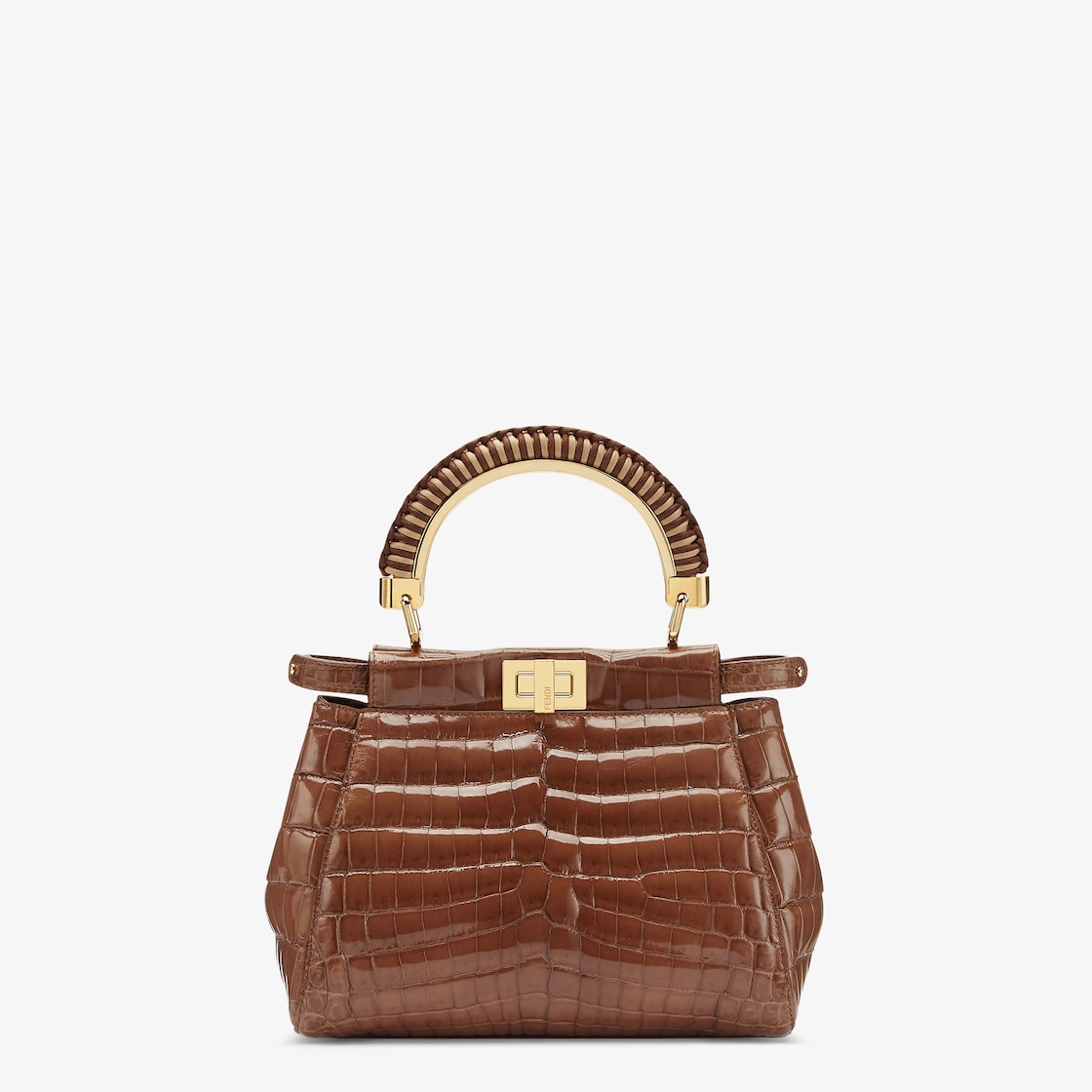 Peekaboo Mini Brown crocodile leather bag Fendi