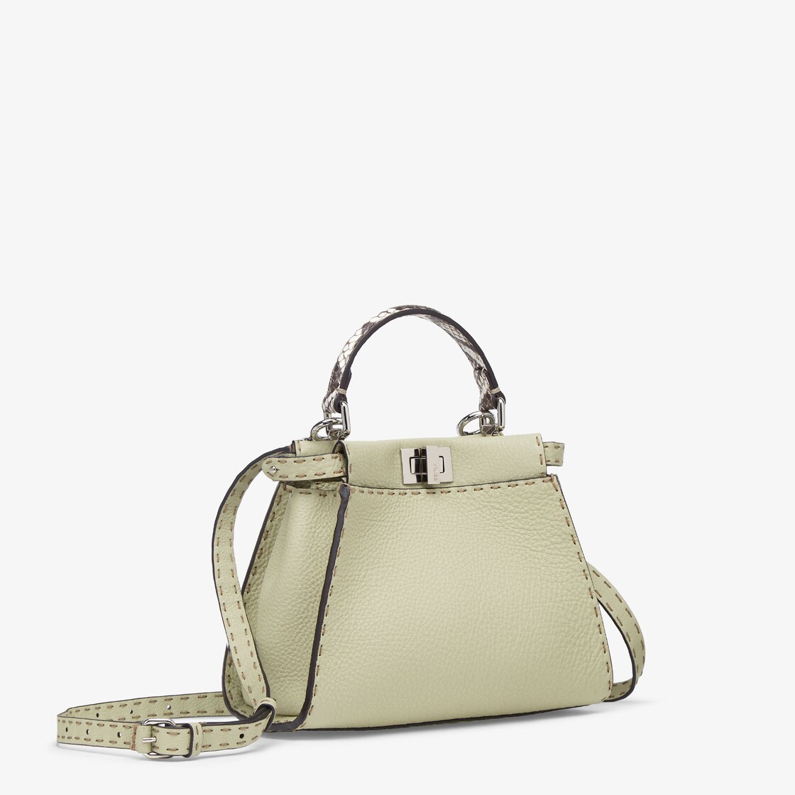 Peekaboo Mini Cuoio Romano leather Green - Image 2/5