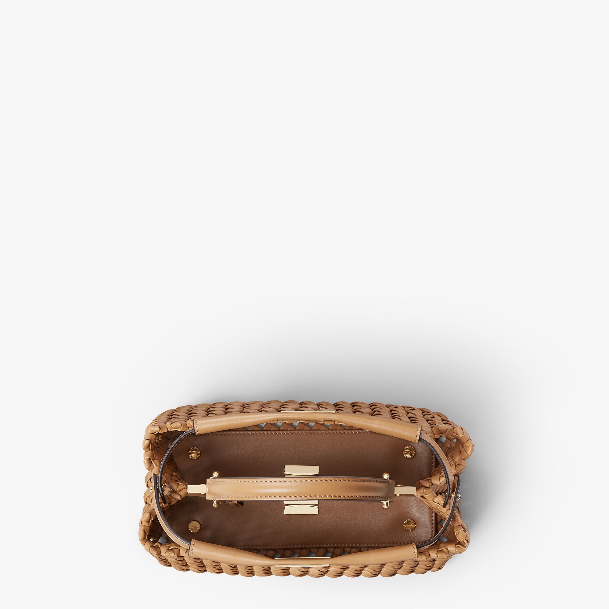 FENDI ピーカブー　レギュラー レザー ハンドバッグ ベージュ フェンディ ピーカブーレギュラー ハンドバッグ べっ甲 ベージュ