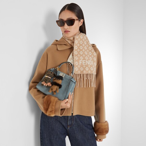 Fendi Small, iconic Peekaboo bag made with 220 hand-sewn, macro | Thumbnail 2