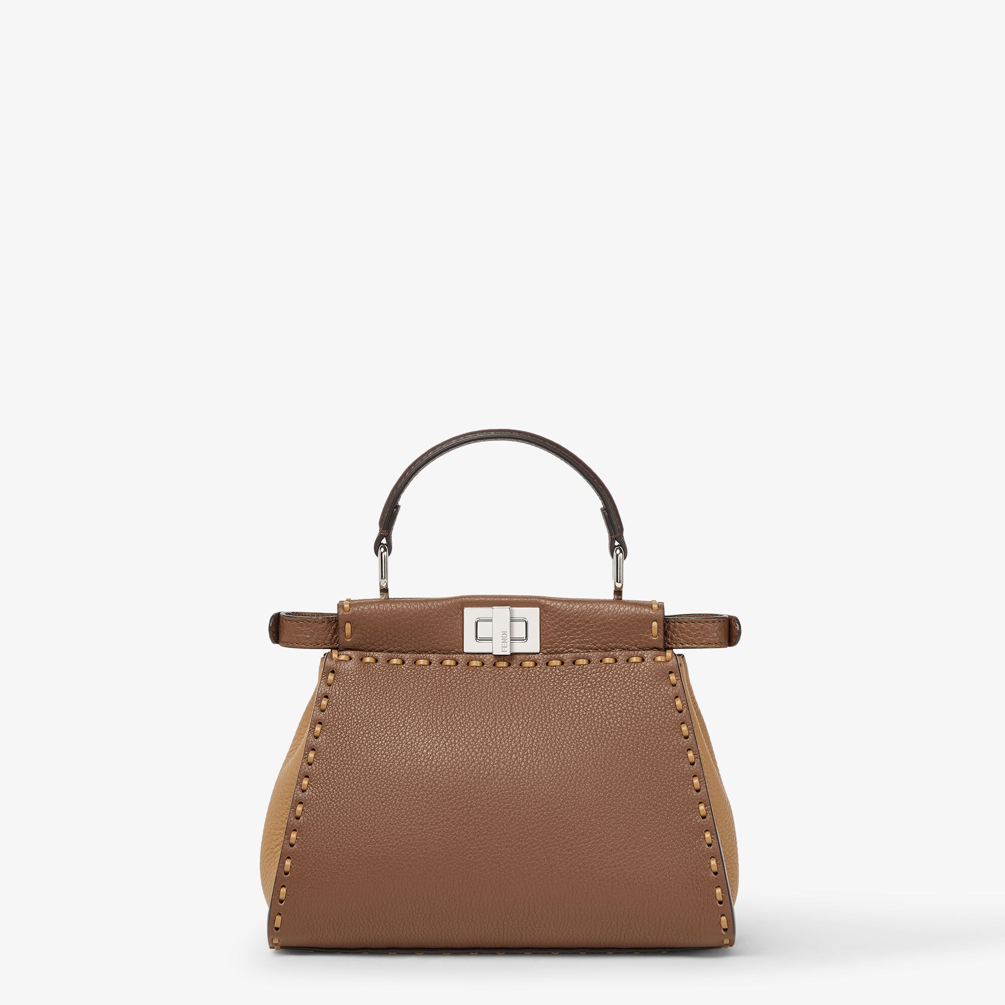 極美品★ FENDI ピーカブー ブラウンレザー ハンドバッグ フェンディ FENDI ピーカブー ショルダーバッグ ブラウン