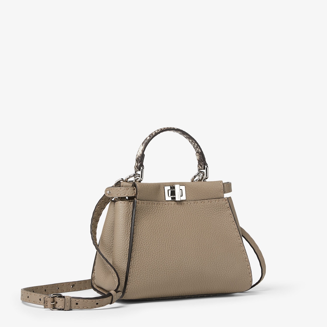 Peekaboo Mini - Dove grey Selleria bag | Fendi