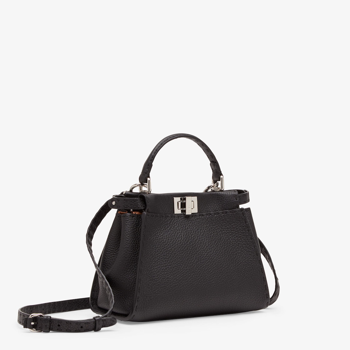 Peekaboo Mini - Black Selleria bag | Fendi