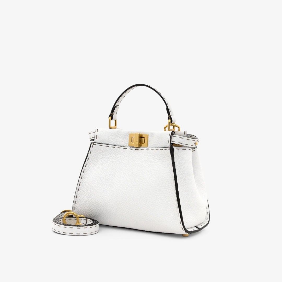 Peekaboo Mini - White Selleria bag | Fendi