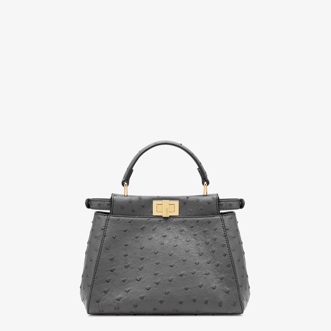 Peekaboo Mini Grey ostrich leather bag Fendi